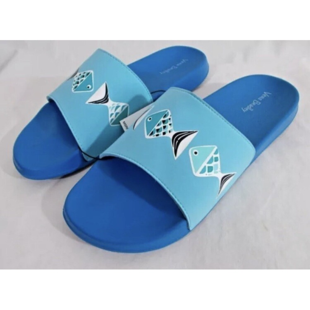VERA BRADLEY Beach Slides womens Go Fish Blue sz Large 9-10 NWT MSRP $45 - Picture 3 of 4